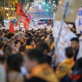 Concentració a l'avinguda Diagonal de Barcelona per reclamar un decret de l'habitatge ambiciós. 28/09/2026