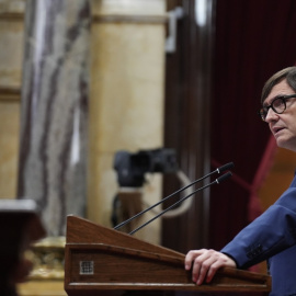 El president del Govern, Salvador Illa, en el seu discurs inicial del debat de política general del Parlament, aquest dimarts, dia 29 de setembre. 29/09/2026