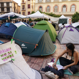 Acampada de Málaga, el 29 de septiembre.