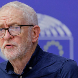 El exlíder del Partido Laborista británico Jeremy Corbyn este miércoles en el Parlamento Europeo.