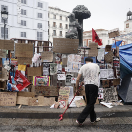 Acampada en la Puerta del Sol, Madrid.