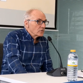 Alfonso del Amo durante una conferencia en el IV Encuentro FIlmotecas, a 2 de marzo de 2020.