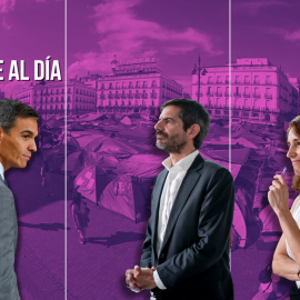 Fotomontaje con las imágenes de Pedro Sánchez, Ernest Urtasun y Mónica García.
