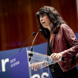 La ministra de Igualdad, Ana Redondo, interviene durante el acto ‘Abortar sin barreras: del reconocimiento del derecho a la garantía efectiva del acceso’, en la sede del Ministerio de Sanidad, a 28 de septiembre de 2026, en Madrid