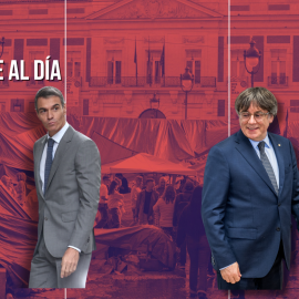 Fotomontaje con imágenes de Pedro Sánchez y Carles Puigdemont.