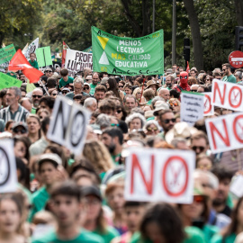 Imagen de archivo de personas en la manifestación a favor del sistema educativo público en Madrid.