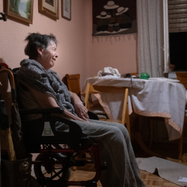 Maricarmen momentos antes de ser desahuciada, a 23 de septiembre de 2026, en Madrid (España).