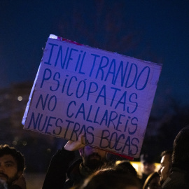 Concentración en València contra la infiltración policial, a 16 de febrero de 2023.