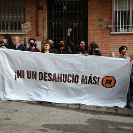 Imagen de archivo de manifestantes durante el intento de desahucio.