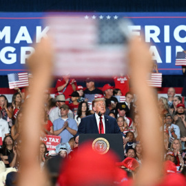 El presidente estadounidense Donald Trump en un acto de campaña en San Antonio, Texas, a 7 de octubre de 2026.