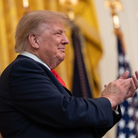 El presidente de EEUU, Donald Trump, este viernes en la Casa Blanca.