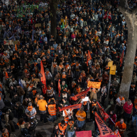 Concentración organizada por el Sindicat de Llogateres, este viernes en Barcelona.
