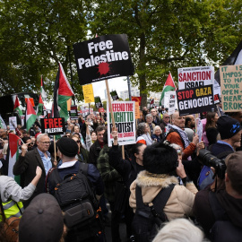 Manifestación propalestina en Londres, el 10 de octubre de 2026.