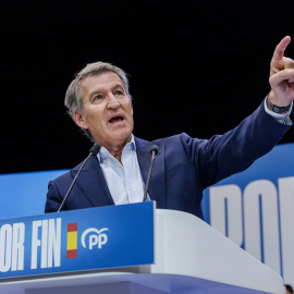 Alberto Núñez Feijóo durante un acto de precampaña en Ifema, a 10 de octubre de 2026.