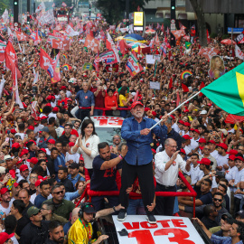 El presidente brasileño Luiz Inacio Lula da Silva durante un acto de campaña el 24 de octubre de 2026.