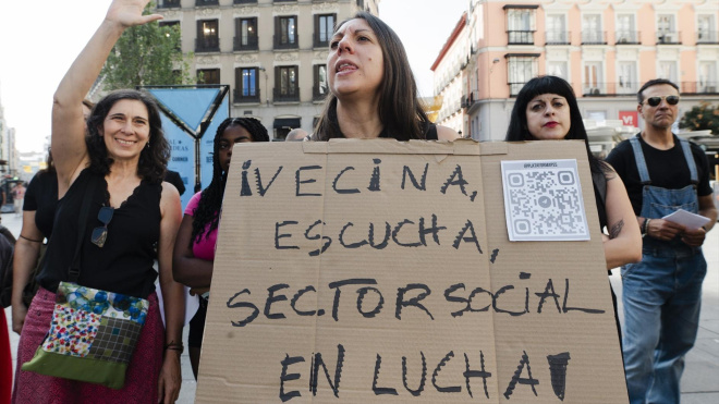 Trabajadoras del sector social en Madrid relatan los estragos de la privatización: "Es el origen de nuestros males"