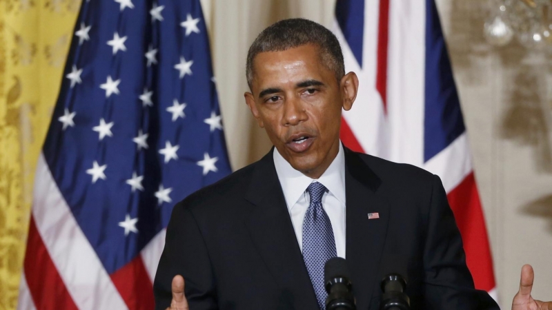 Barack Obama en una rueda de prensa en la Casa Blanca con motivo de la visita de David Cameron la semana pasada. /REUTERS