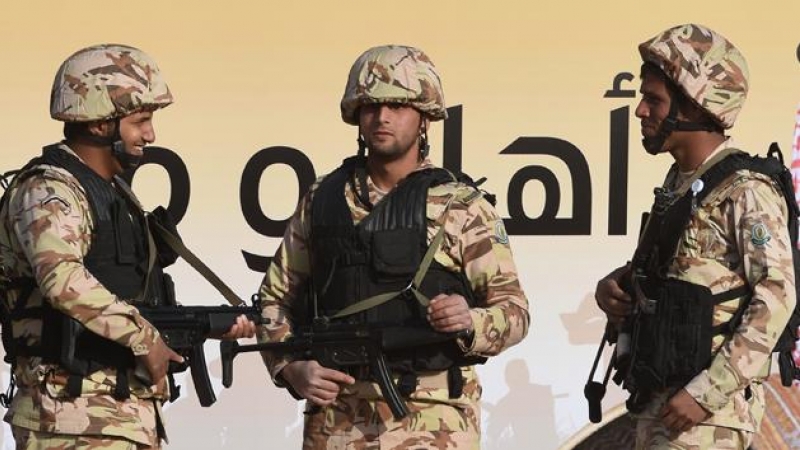 Fuerzas del Ejército de Arabia Saudí, el segundo importador de armas de España y uno de los países más señalados por las organizaciones humanitarias de violar derechos humanos. AFP