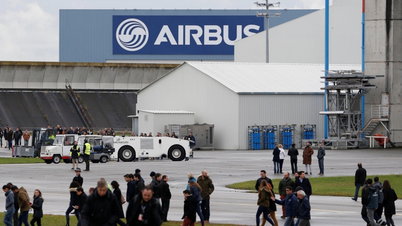 Las instalaciones de Airbus en Colomiers cerca de Toulouse, durante la presentación del Airbus A350-1000. REUTERS/Regis Duvignau