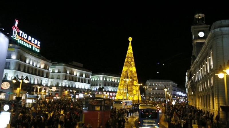 La Puerta del Sol de Madrid, en Navidad. EFE