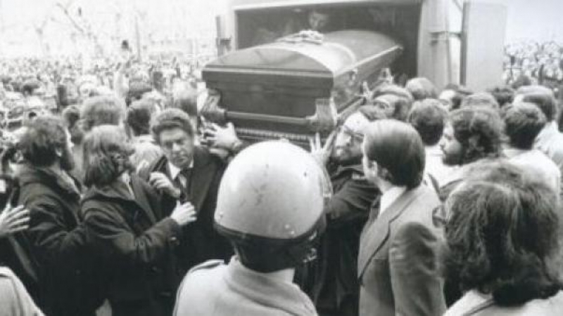 Funeral de los laboralistas asesinados en la matanza de Atocha