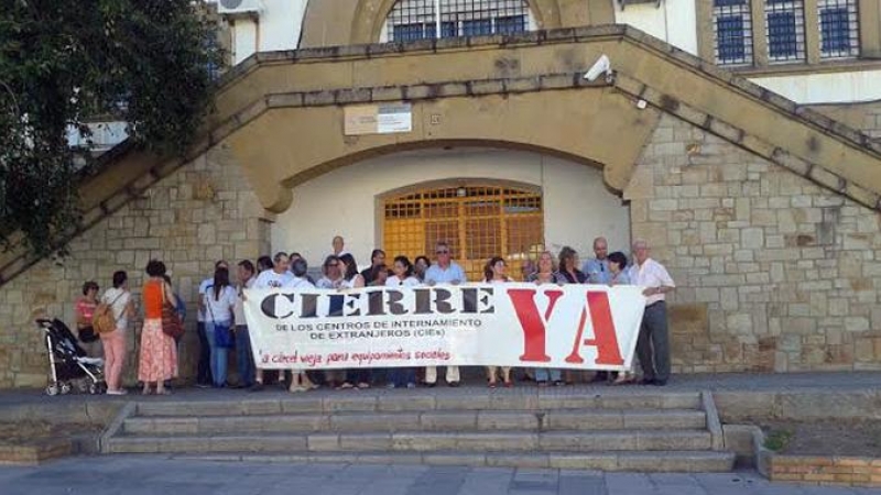 Una protesta por el cierre del CIE de Algeciras.- ARCHIVO