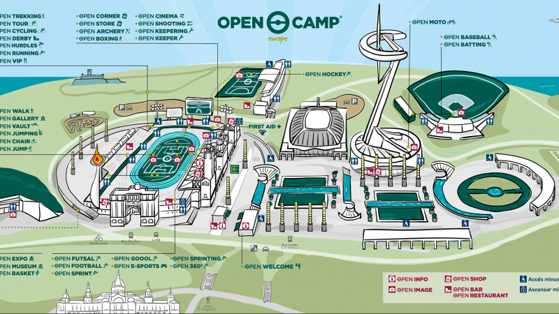 Open Camp, el parc temàtic de l'esport ubicat a Montjuïc / Open Camp