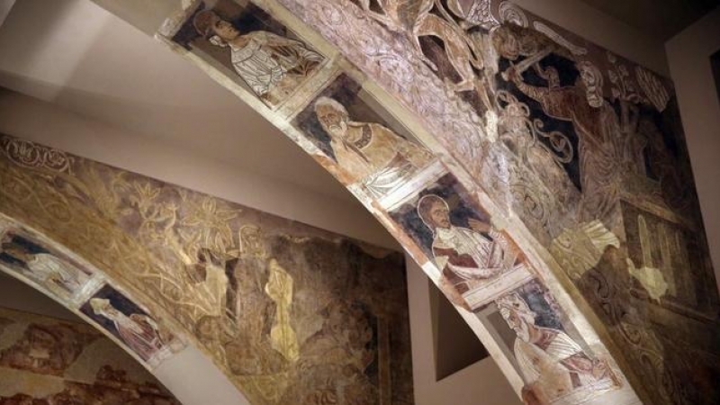 Pinturas murales reclamadas por el monasterio de Sijena, actualmente en el Museo de Lérida. EFE