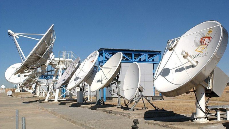 Conjunto de antenas parabólicas del centro de control de satélites de Hispasat. EFE