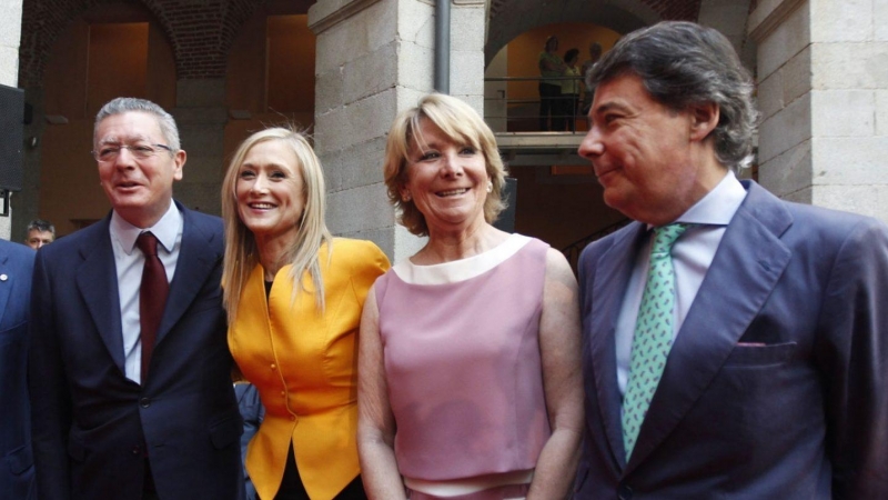 Los últimos cuatro presidentes del PP en la Comunidad de Madrid: Alberto Ruíz-Gallardón, Cristina Cifuentes, Esperanza Aguirre e Ignacio González / EFE