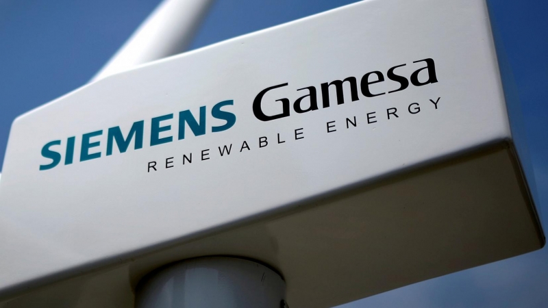 Un modelo de aerogenerador de Siemens Gamesa, en la sede de Zamudio (Vizcaya). REUTERS/Vincent West