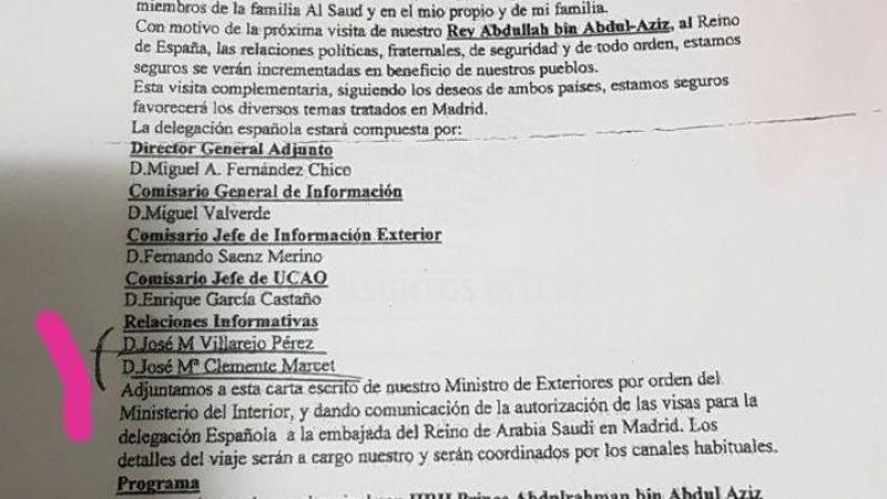El 2007 la cúpula policial de Rubalcaba acudió a Arabia Saudí invitados por el hermano del príncipe que estaba acusado de narcotráfico junto con José María Clemente Marcet. En ese momento, el amigo de Villarejo estaba imputado en la Audiencia Nacional.