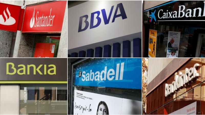 Oficinas de Banco Santander, BBVA, Caixabank, Bankia, Sabadell y Bankinter. EFE/REUTERS/E.P.