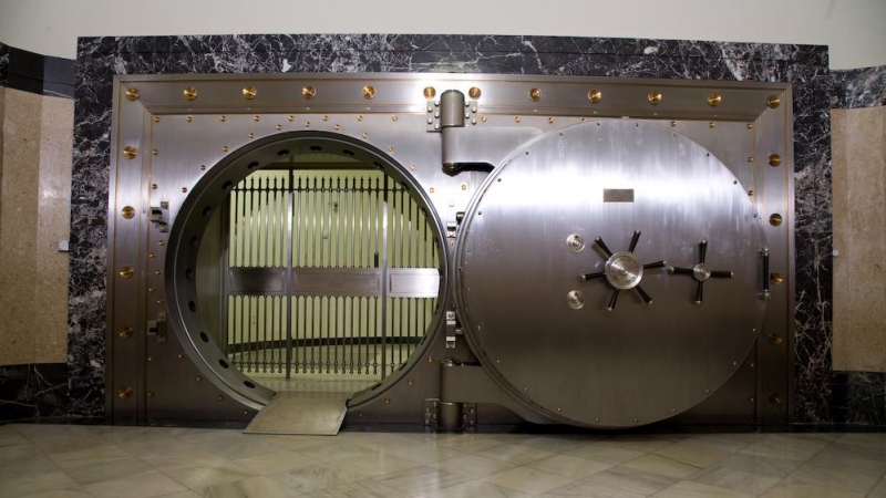 La caja fuerte del Banco de España en el sótano de su sede en Madrid.