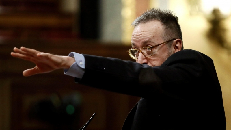 El portavoz de Ciudadanos en el Congreso, Juan Carlos Girauta, interviene este martes en el pleno de la cámara baja, el último de esta legislatura. EFE/Mariscal