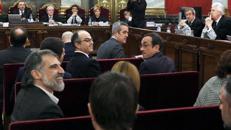 Los acusados en el juicio al 'procés', hace unos días en el Supremo. J.J. Guillen/REUTERS