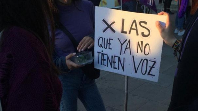 Protesta en Sevilla durante la huelga feminista. / RAÚL BOCANEGRA