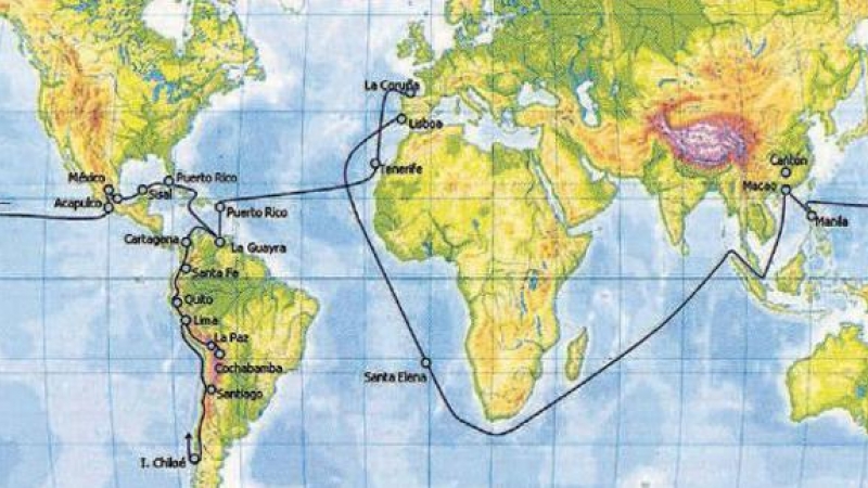 La ruta que siguió la Real Expedición Filantrópica de la Vacuna. / MEDICINA MILITAR