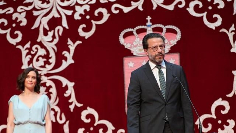 Imagen de archivo del consejero de Hacienda y Función Pública, Javier Fernández-Lasquetty, junto a la presidenta regional Isabel Díaz Ayuso. Europa Press