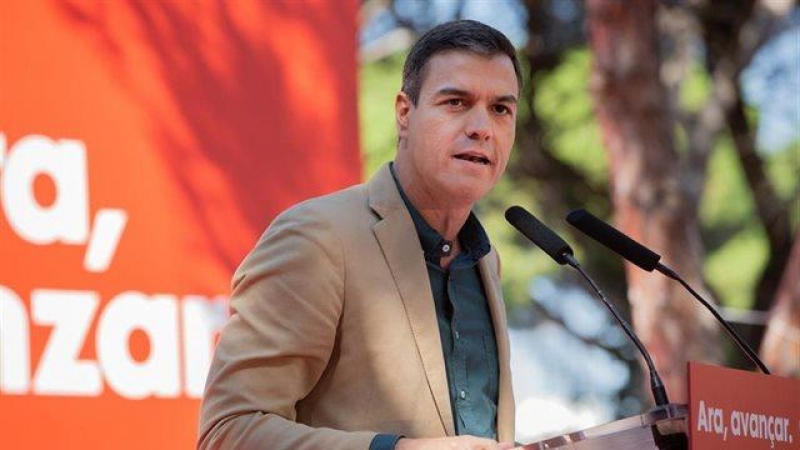 El presidente del Gobierno en funciones, Pedro Sánchez, interviene en el acto político de la Fiesta de la Rosa del PSC, en Gavà - David Zorrakino - Europa Press