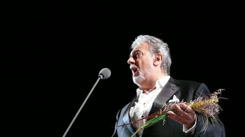 Plácido Domingo durante el concierto en Chichén Itzá.  WILLIAM