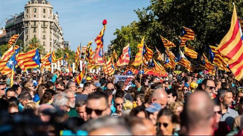 Imagen de archivo de la manifestación de la Diada de 2019. AFP/Óscar J.Barroso