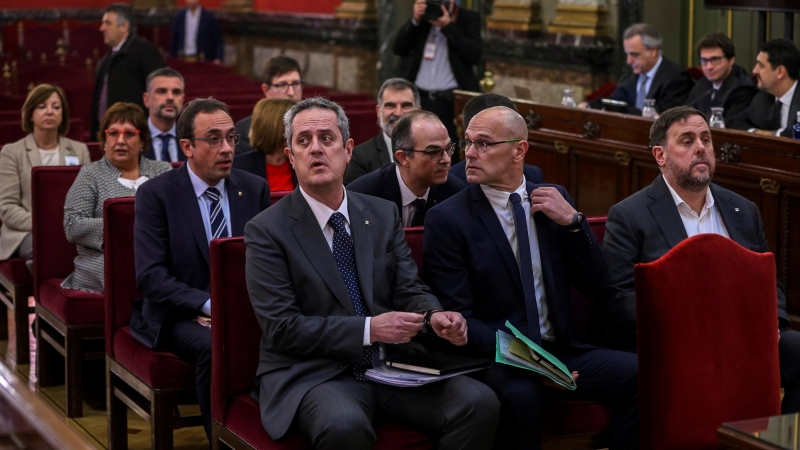 12/02/2019. / Fotografía de archivo de los líderes independentistas durante el juicio del 'procés'. / EFE - EMILIO NARANJO