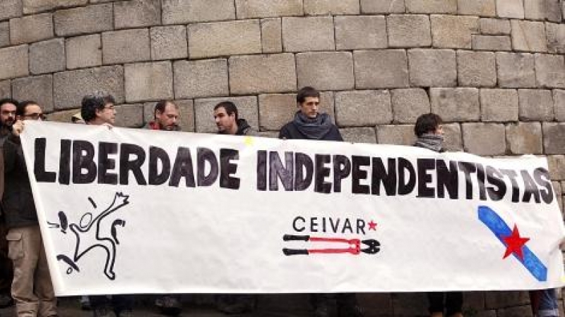 Imagen de archivo de una protesta por las detenciones de miembros de la organización independentista gallega Ceivar. EFE