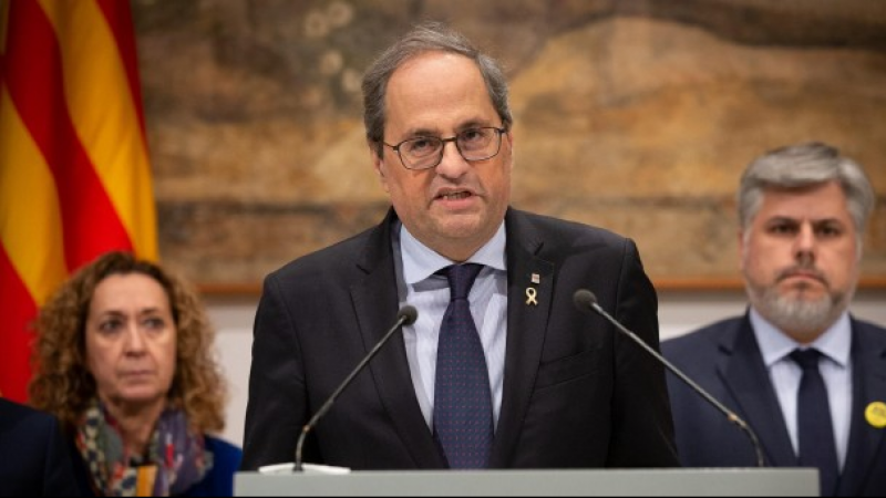 El President de la Generalitat, Quim Torra, en una compareixença. EFE
