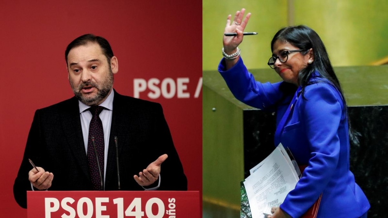 El ministro José Luis Ábalos y la vicepresidenta venezolana, Delcy Rodríguez. / Reuters-EP