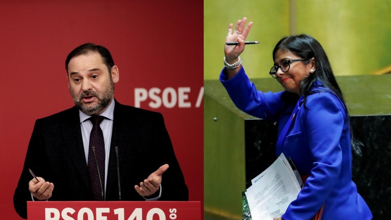 El ministro José Luis Ábalos y la vicepresidenta venezolana, Delcy Rodríguez. / Reuters-EP