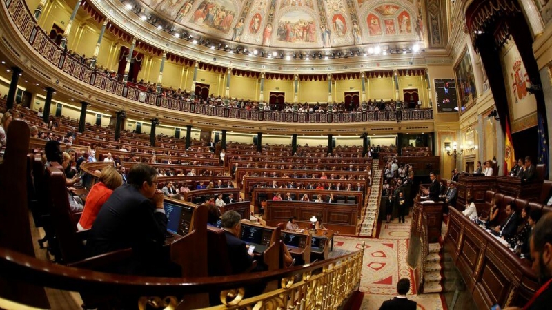 El Congreso de los Diputados durante el discurso de investidura de Pedro Sánchez. EFE