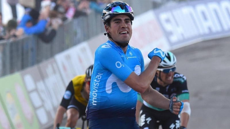 Mikel Landa celebra una victoria.- EFE