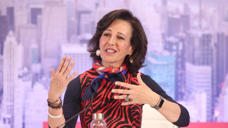 La presidenta del Banco Santander, Ana Botín, durante la presentación de los resultados correspondientes al ejercicio 2019. E.P./Eduardo Parra